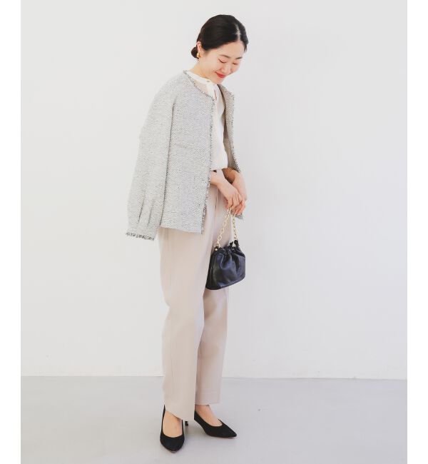 le.coeur blanc「《手洗い可能》ブライトシアーローンフリルスリーブブラウス」|シャツ・ブラウス|