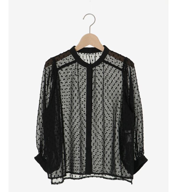  「ドットシアーギャザーブラウス」|シャツ・ブラウス|