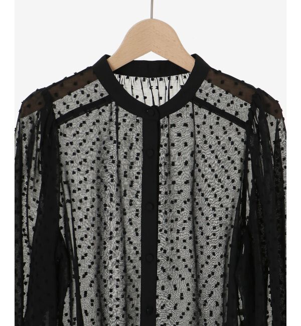  「ドットシアーギャザーブラウス」|シャツ・ブラウス|