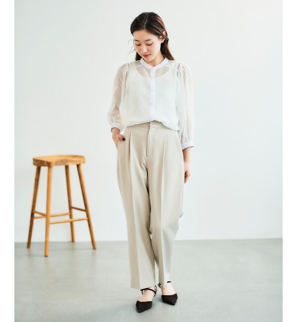  「ドットシアーギャザーブラウス」|シャツ・ブラウス|