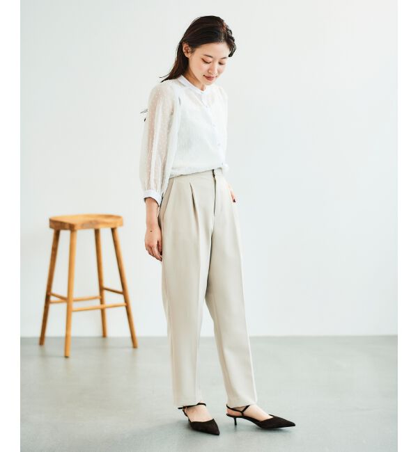  「ドットシアーギャザーブラウス」|シャツ・ブラウス|