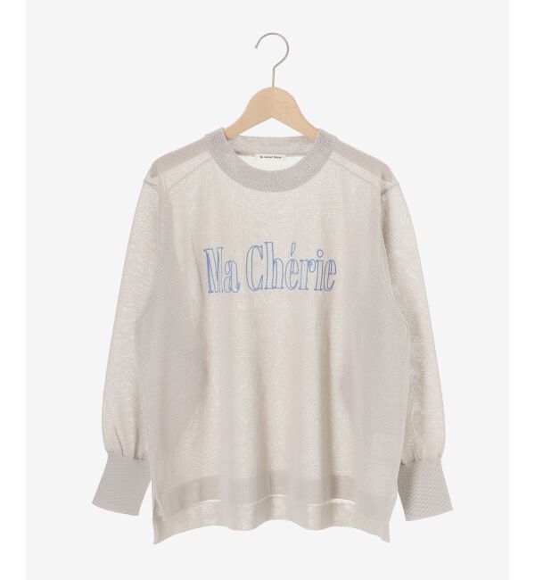 le.coeur blanc「シアー刺繍ロゴニットプルオーバー」|ニット・セーター|