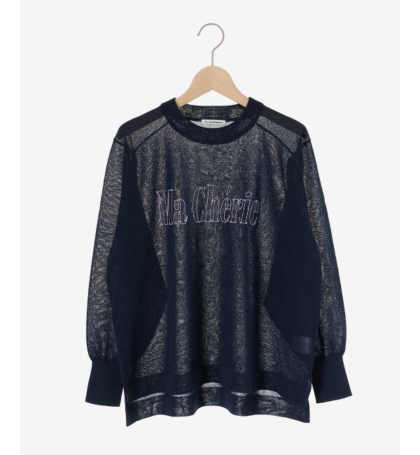 le.coeur blanc「シアー刺繍ロゴニットプルオーバー」|ニット・セーター|