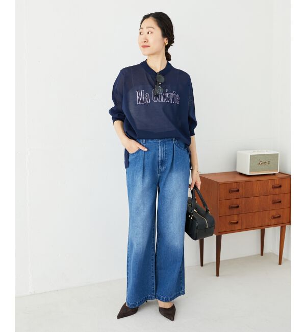 le.coeur blanc「シアー刺繍ロゴニットプルオーバー」|ニット・セーター|