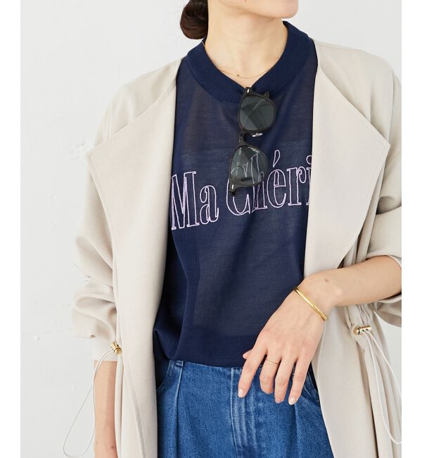 le.coeur blanc「シアー刺繍ロゴニットプルオーバー」|ニット・セーター|