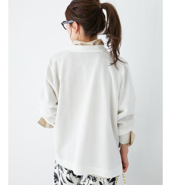 le.coeur blanc「シアー刺繍ロゴニットプルオーバー」|ニット・セーター|