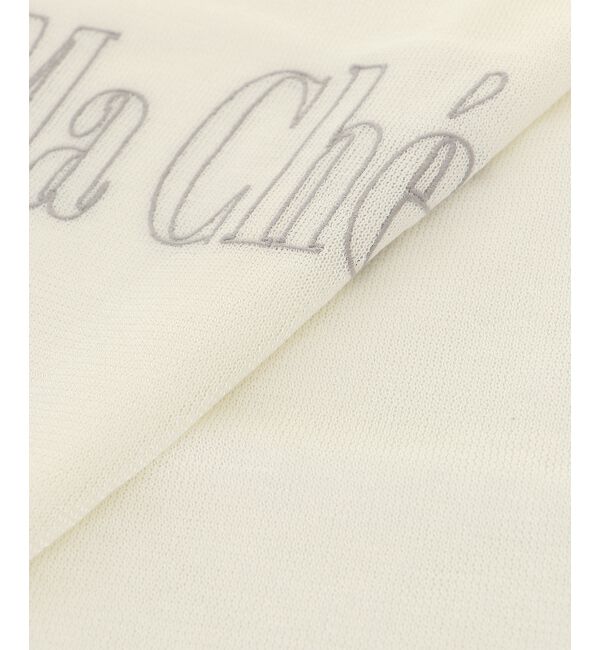 le.coeur blanc「シアー刺繍ロゴニットプルオーバー」|ニット・セーター|