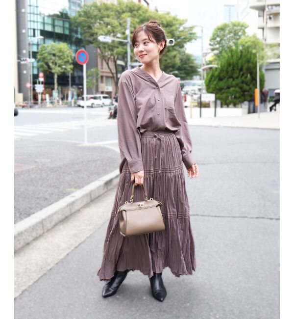  「《手洗い可能》エアータンブラーランダムプリーツスカート」|スカート|