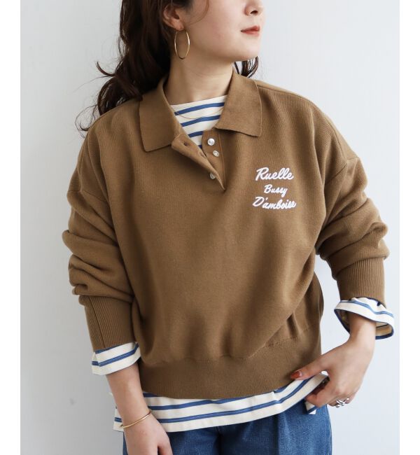  「《一部カラーWEB限定》フロッキーロゴニットポロ」|ニット・セーター|