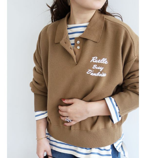  「《一部カラーWEB限定》フロッキーロゴニットポロ」|ニット・セーター|
