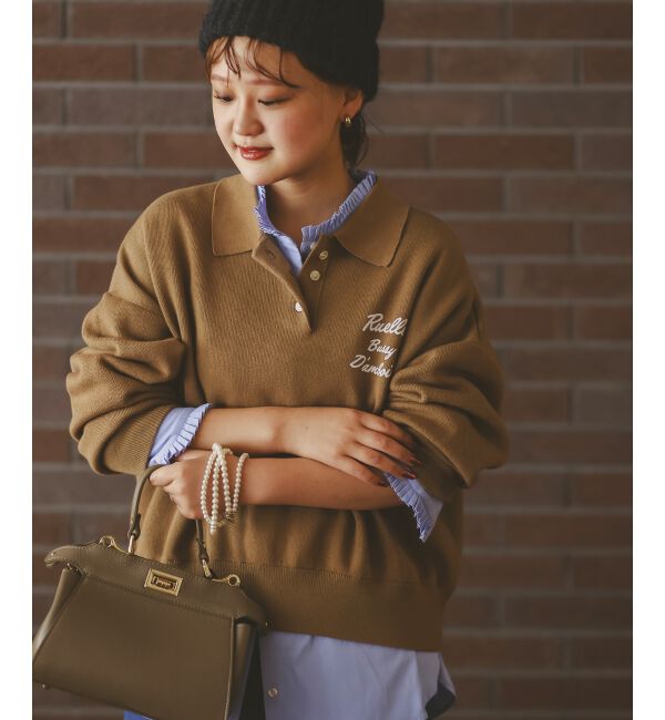  「《一部カラーWEB限定》フロッキーロゴニットポロ」|ニット・セーター|