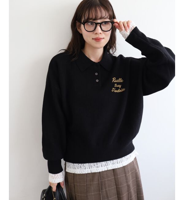  「《一部カラーWEB限定》フロッキーロゴニットポロ」|ニット・セーター|