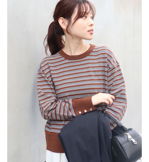  「スリーブボタンクループルオーバー」|ニット・セーター|