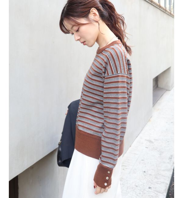  「スリーブボタンクループルオーバー」|ニット・セーター|