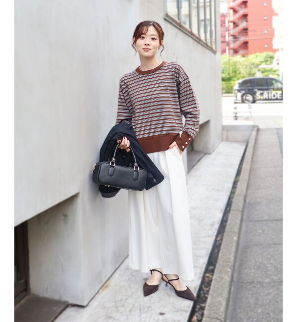  「スリーブボタンクループルオーバー」|ニット・セーター|