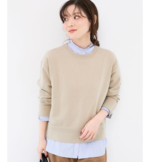  「スリーブボタンクループルオーバー」|ニット・セーター|