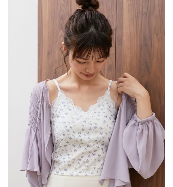 MAJESTICLEGON「カップ付きレーストリムキャミソール」|キャミソール|