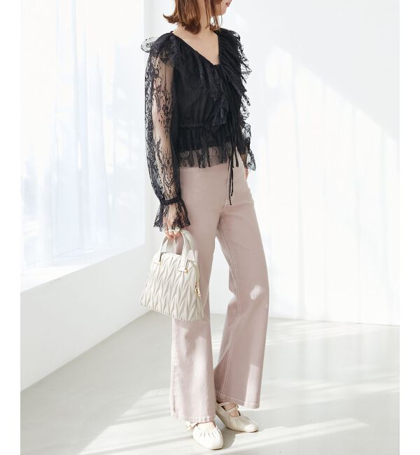 MAJESTICLEGON「フロントリボンレースブラウス」|シャツ・ブラウス|