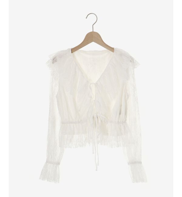 MAJESTICLEGON「フロントリボンレースブラウス」|シャツ・ブラウス|