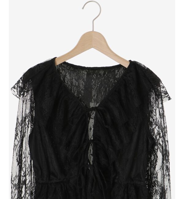 MAJESTICLEGON「フロントリボンレースブラウス」|シャツ・ブラウス|