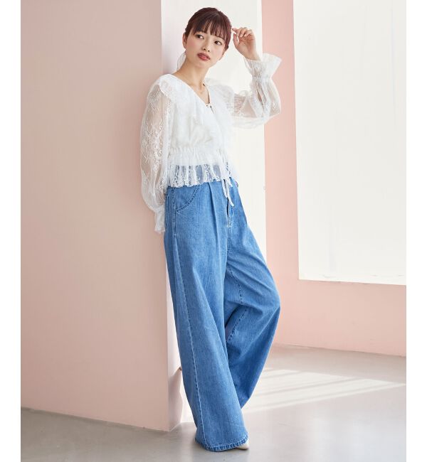 MAJESTICLEGON「フロントリボンレースブラウス」|シャツ・ブラウス|