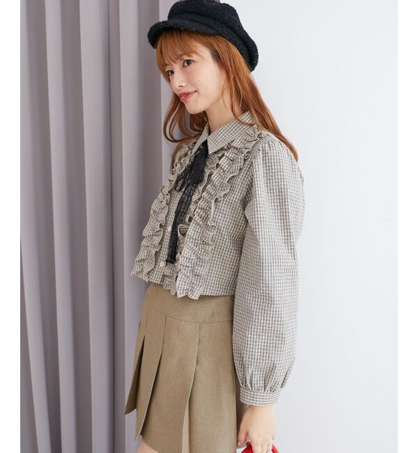 MAJESTICLEGON「レースリボンタイフリルブラウス」|シャツ・ブラウス|