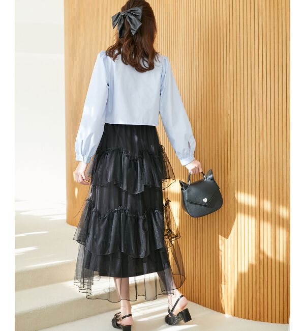 MAJESTICLEGON「レースリボンタイフリルブラウス」|シャツ・ブラウス|