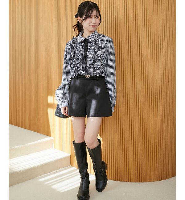 MAJESTICLEGON「レースリボンタイフリルブラウス」|シャツ・ブラウス|