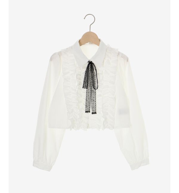 MAJESTICLEGON「レースリボンタイフリルブラウス」|シャツ・ブラウス|