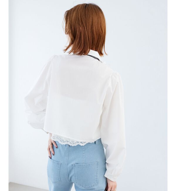 MAJESTICLEGON「レースリボンタイフリルブラウス」|シャツ・ブラウス|