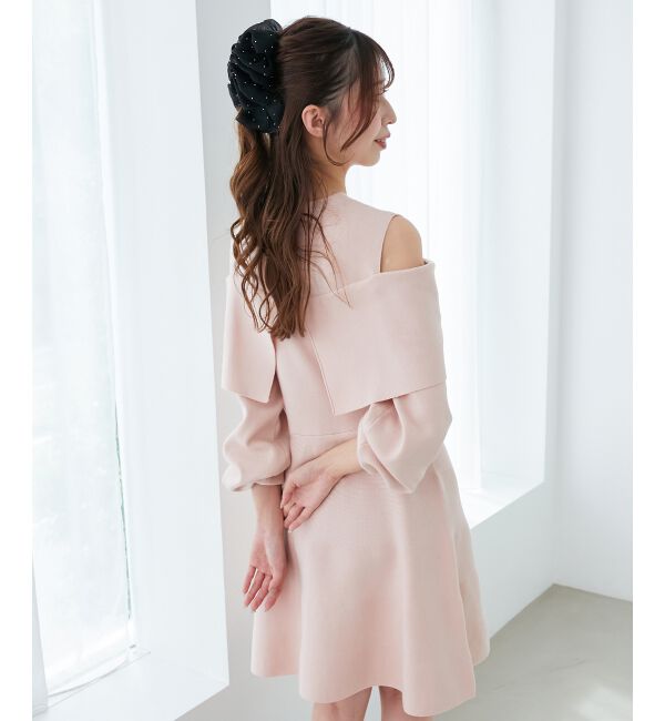  「ビジューリボンニットミニワンピース」|ワンピース|