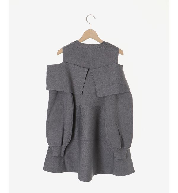  「ビジューリボンニットミニワンピース」|ワンピース|