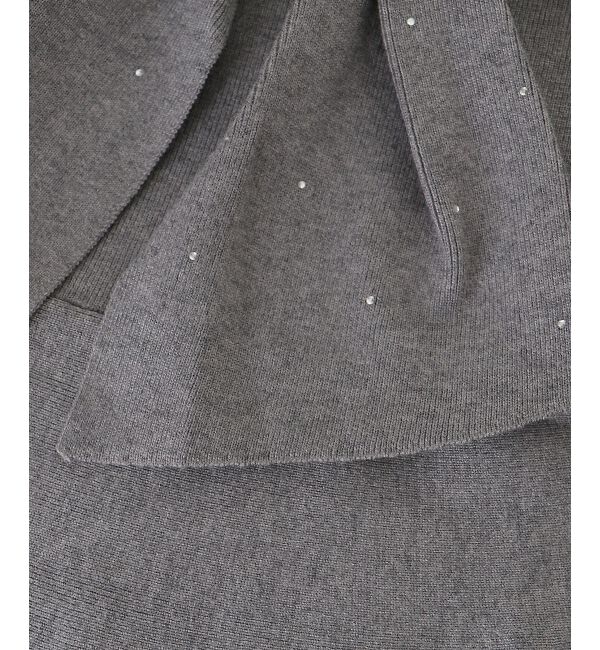  「ビジューリボンニットミニワンピース」|ワンピース|