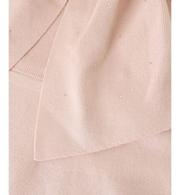  「ビジューリボンニットミニワンピース」|ワンピース|