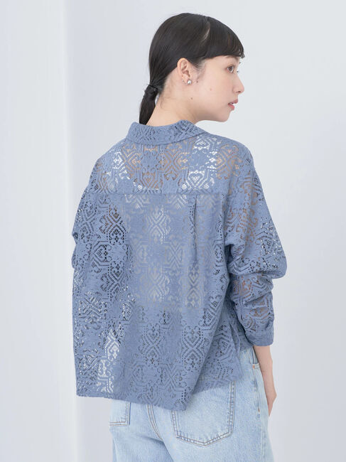 earth music&ecology「レースショートシャツ」|シャツ・ブラウス|