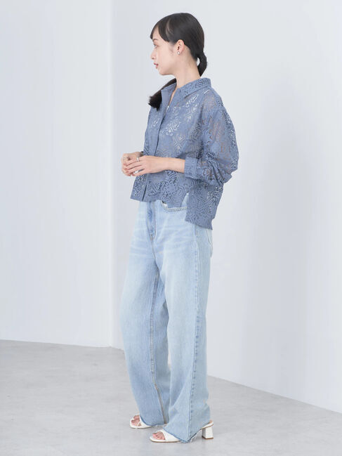 earth music&ecology「レースショートシャツ」|シャツ・ブラウス|