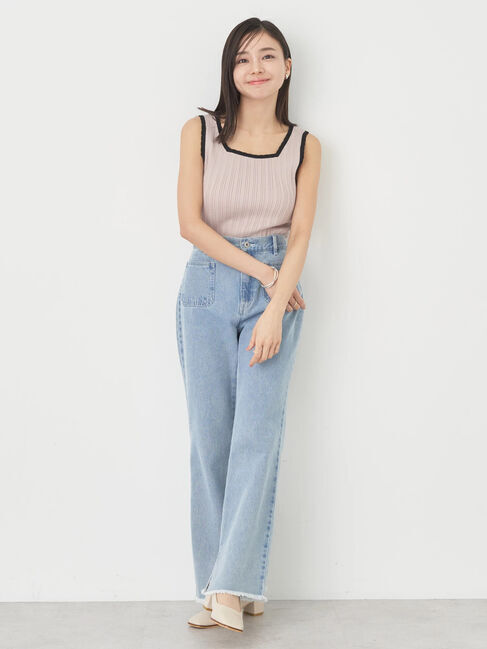 earth music&ecology「スカラップニットタンクトップ」|インナー|