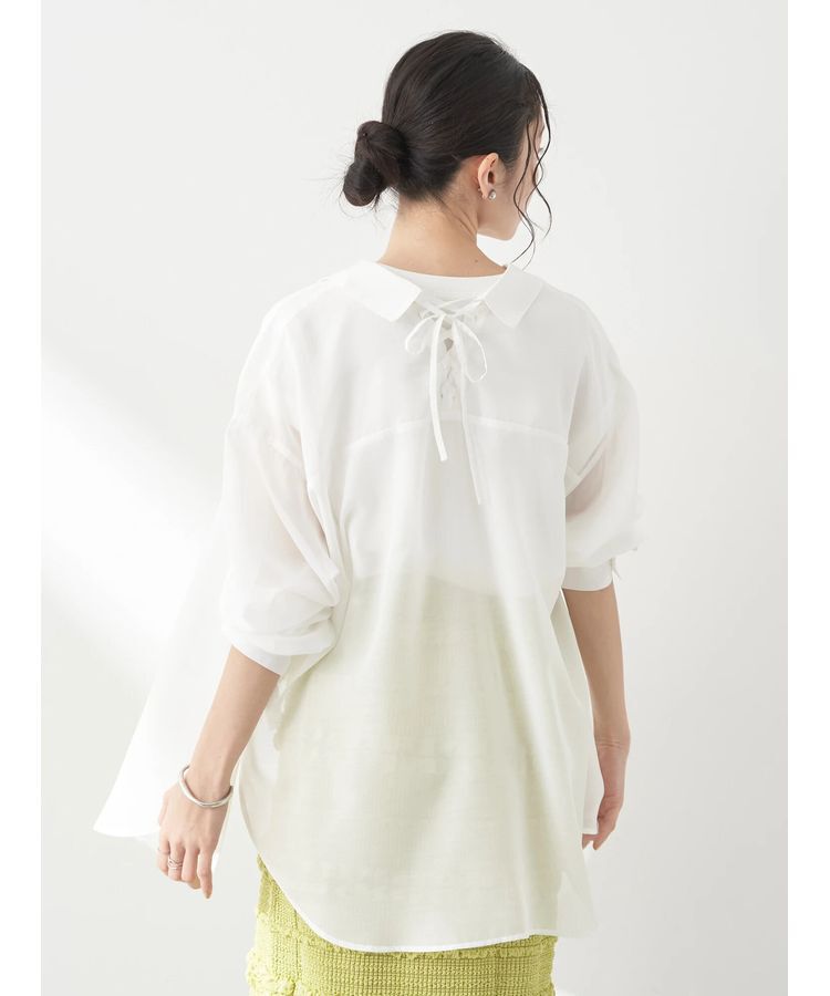 earth music&ecology「バックレースアップシャツ」|シャツ・ブラウス|