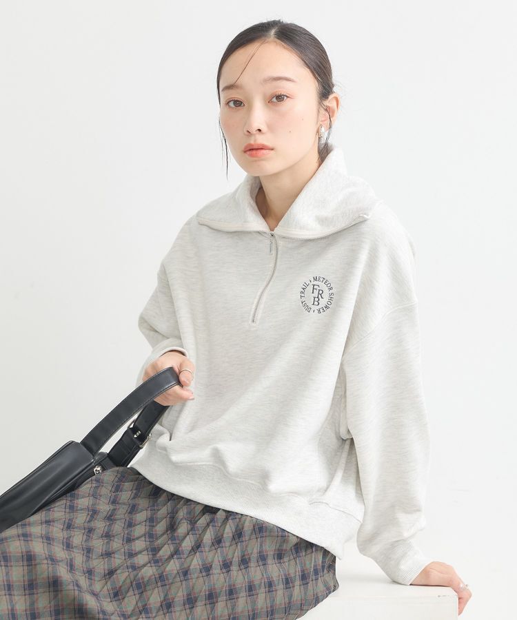 earth music&ecology「ハーフZIPプルオーバー」|スウェット・ジャージ|Oatmeal