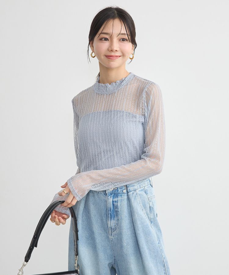 earth music&ecology「レースドッキングプルオーバー」|Tシャツ・カットソー|