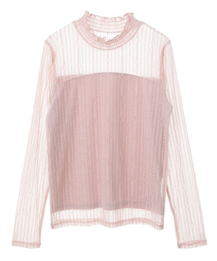 earth music&ecology「レースドッキングプルオーバー」|Tシャツ・カットソー|Pink Beige