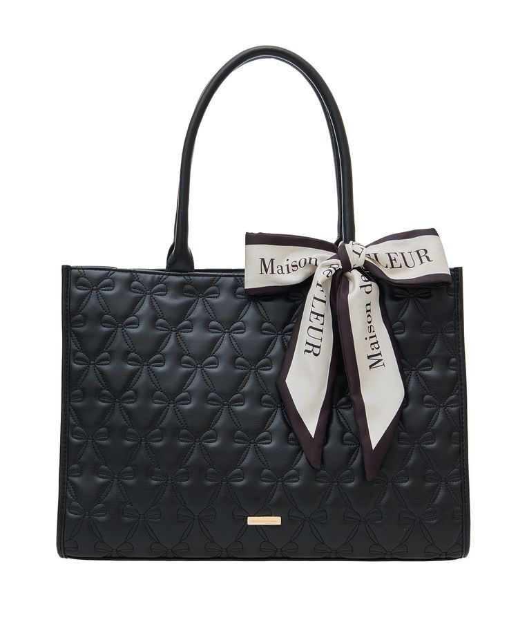 Maison de FLEUR「スカーフ付リボンキルティングトートバッグ」|トートバッグ|