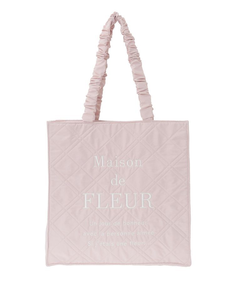 Maison de FLEUR「ブランドロゴ刺繍キルティングスクエアトート」|トートバッグ|