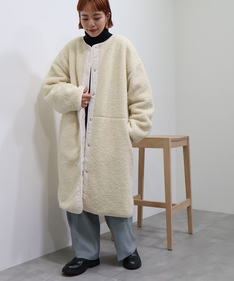 AMERICAN HOLIC「【WEB限定】あったかリバーシブルキルティングコート」|ノーカラーコート|