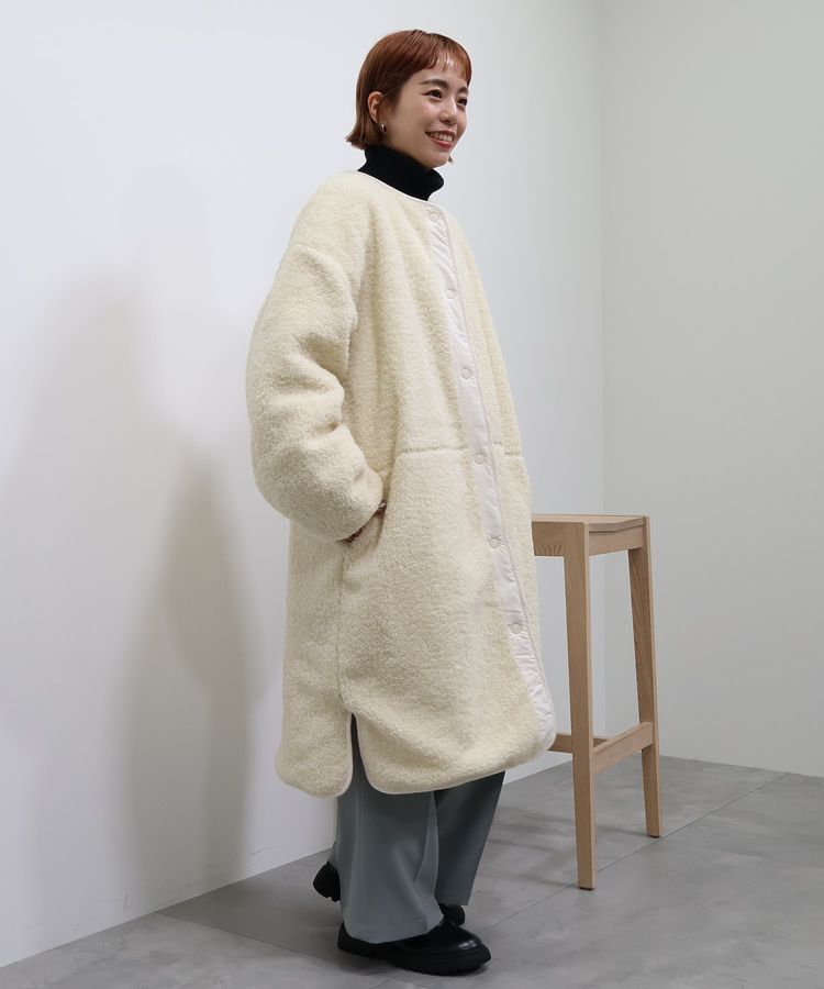 AMERICAN HOLIC「【WEB限定】あったかリバーシブルキルティングコート」|ノーカラーコート|