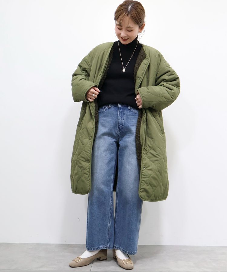 AMERICAN HOLIC「【WEB限定】あったかリバーシブルキルティングコート」|ノーカラーコート|