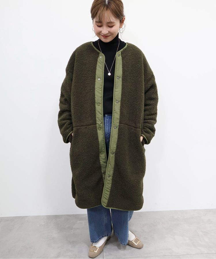 AMERICAN HOLIC「【WEB限定】あったかリバーシブルキルティングコート」|ノーカラーコート|