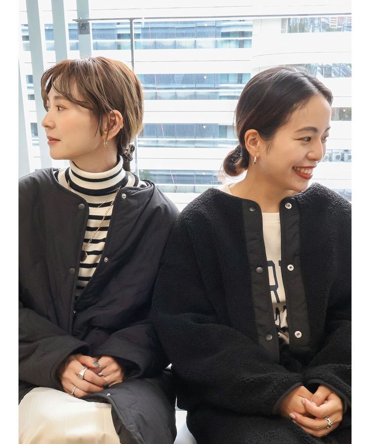 AMERICAN HOLIC「【WEB限定】あったかリバーシブルキルティングコート」|ノーカラーコート|