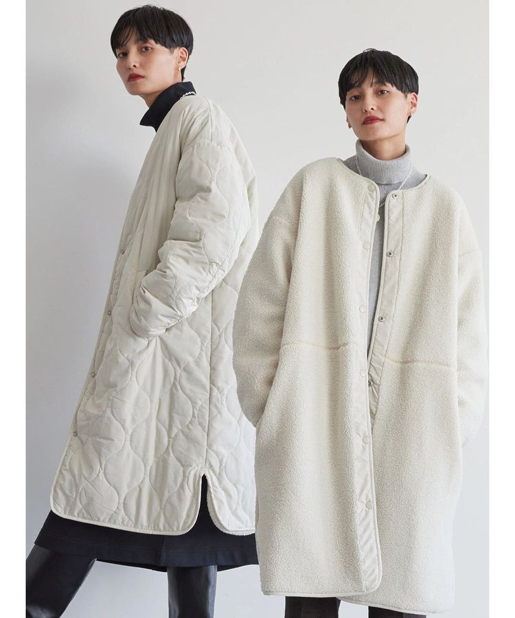 AMERICAN HOLIC「【WEB限定】あったかリバーシブルキルティングコート」|ノーカラーコート|