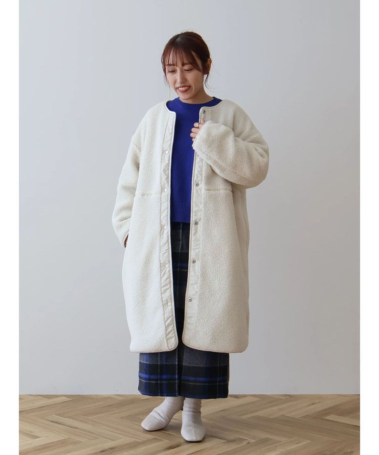 AMERICAN HOLIC「【WEB限定】あったかリバーシブルキルティングコート」|ノーカラーコート|